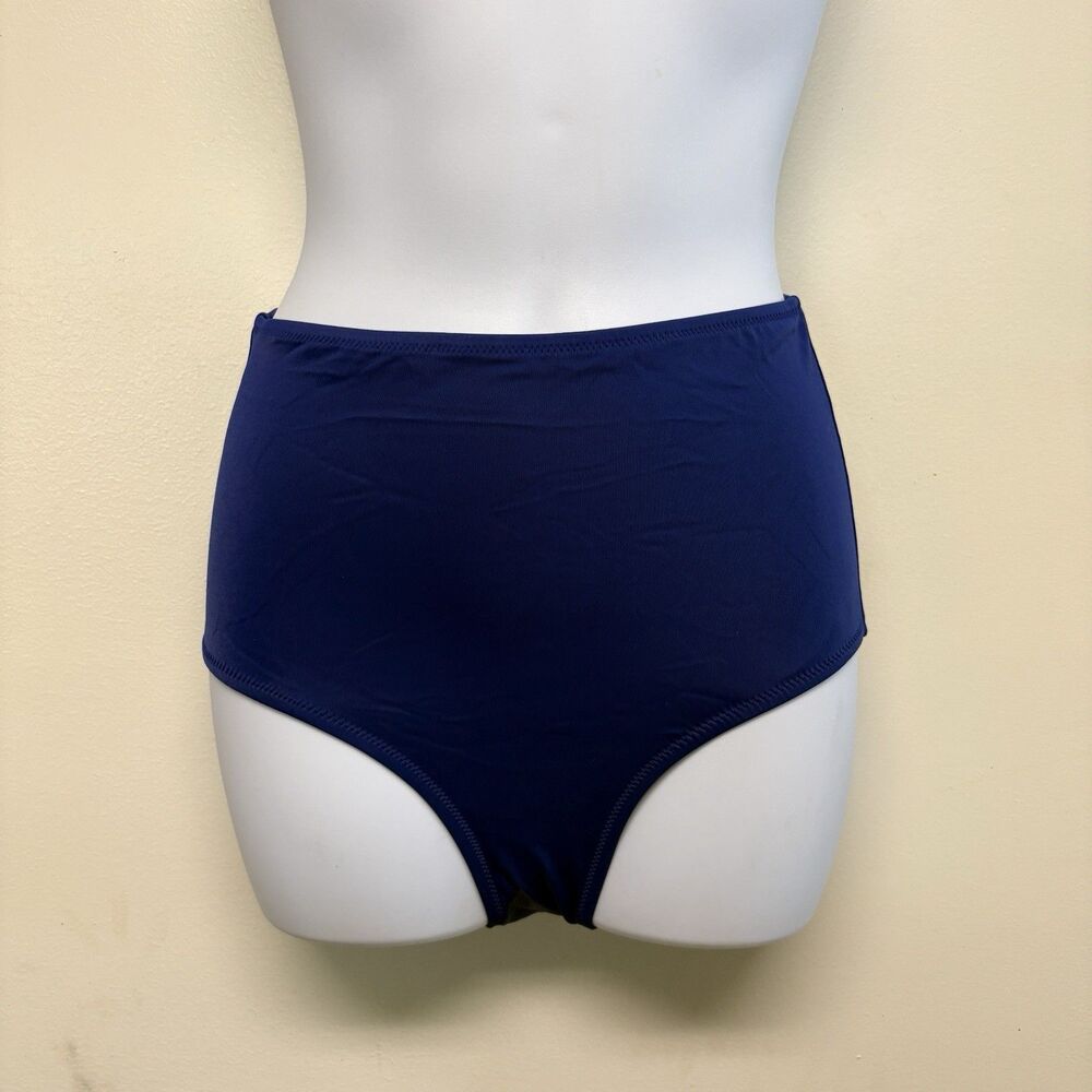 Amazon Essentials Women’s High Waist Swim Bottom Navy Blue Size Small NWT